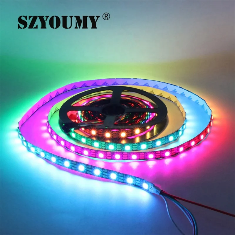 SZYOUMY DC 12 V 5 V WS2811 5050 SMD RGB светодиодные ленты прибор приемно-60 сек/м, 5 м и светодиодным фонарем с возможностью Пиксели внешний 1 Ic Управление 3 светодиода 50 м IP20/IP67
