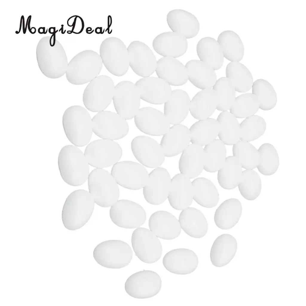 MagiDeal 50 шт. моделирование пенополистирола яйца 5 см DIY Окрашенные рождественские принадлежности для вечеринки украшения дома-белый
