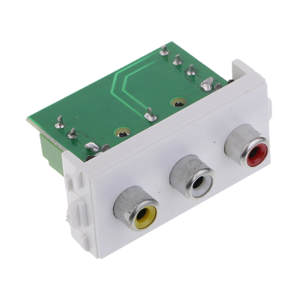 3 Way RCA настенная розетка модуль/модульный с рамкой Solderless Тип для PC AV tv 3 порта женский настенный экран прочный дизайн