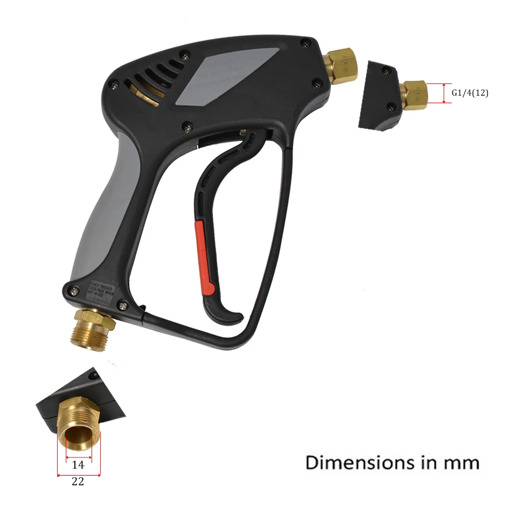Пистолет распылитель высокого давления бар 4000psi M22 Male + G1/4 Female для