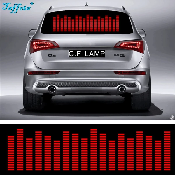 Vedio красный Цвета W45 W90 W70 W80 W90 W114 светодиодной вспышкой автомобиль Стикеры музыкальный ритм светодиодный EL лист светильник лампы Звук музыка Активированный Эквалайзер