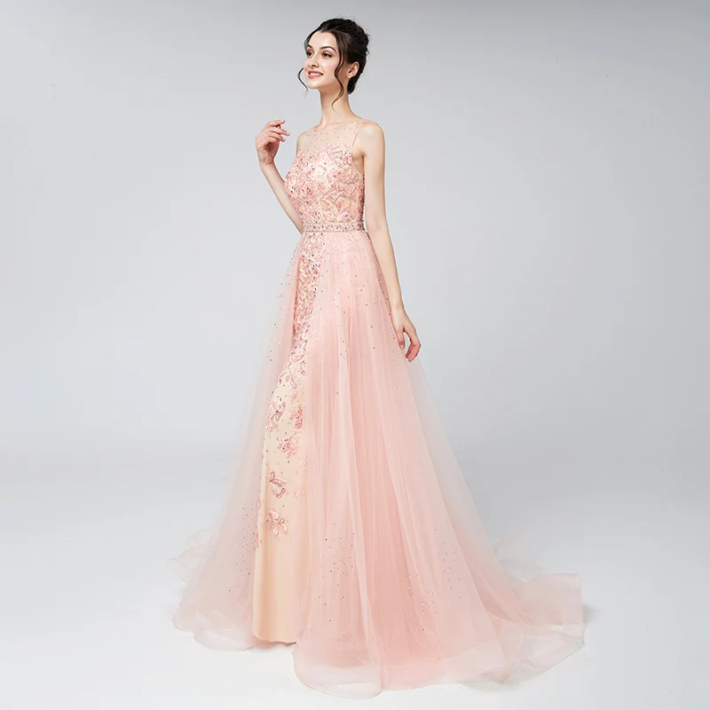 Элегантное вечернее платье с узором румяна Дубайский арабский Vestido De Festa Тюль