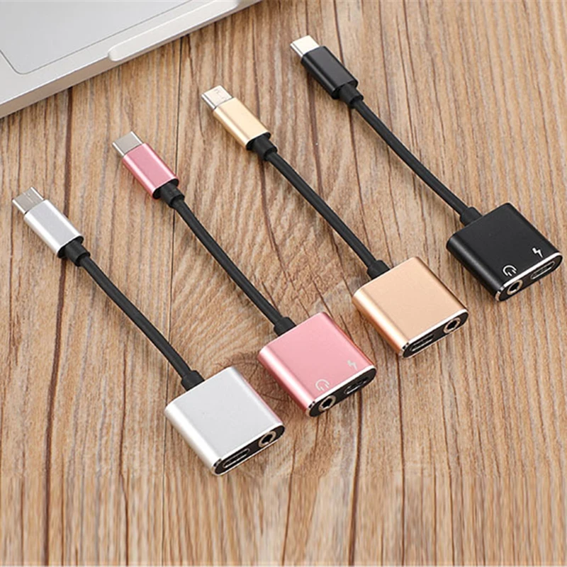 Тип C адаптер с разъемом подачи внешнего сигнала Aux USB Type-C до 3 5 мм разъем для