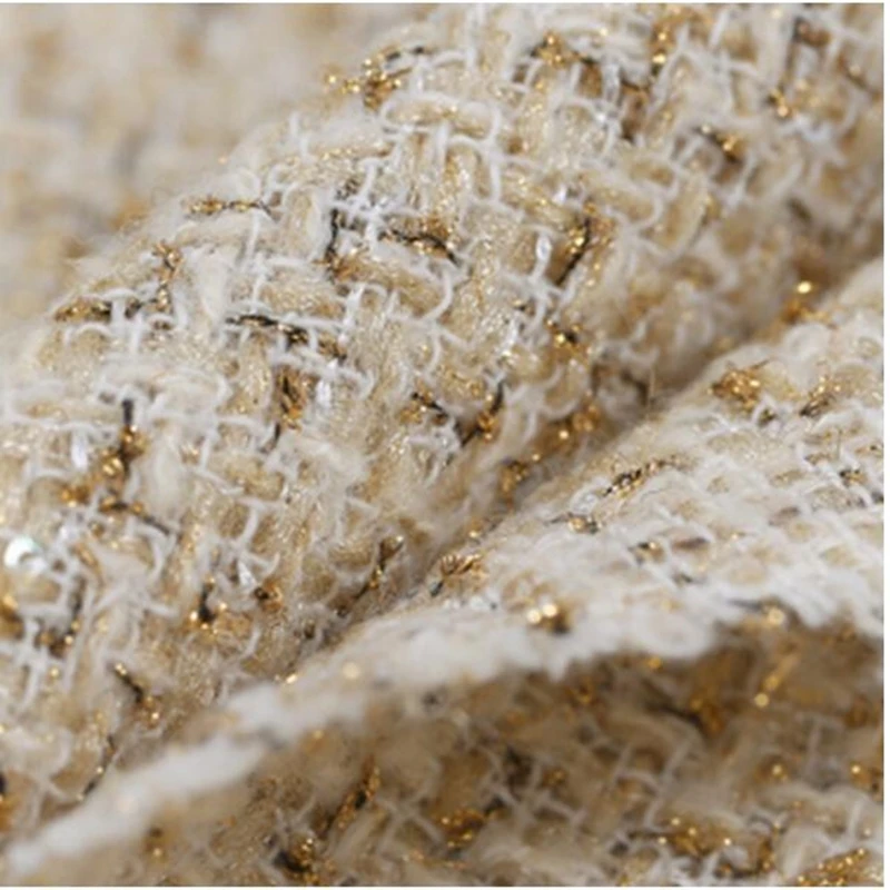 Шерстяной твидовый материал для шитья Весенняя Европейская и американская ткань