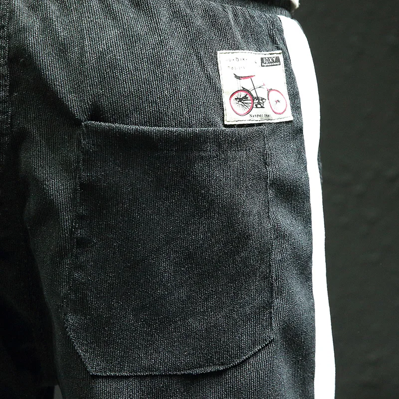 Men's Casual Pencil Pants Large Size Loose New Ankle Length Elastic Waist and Embroidered | Мужская одежда