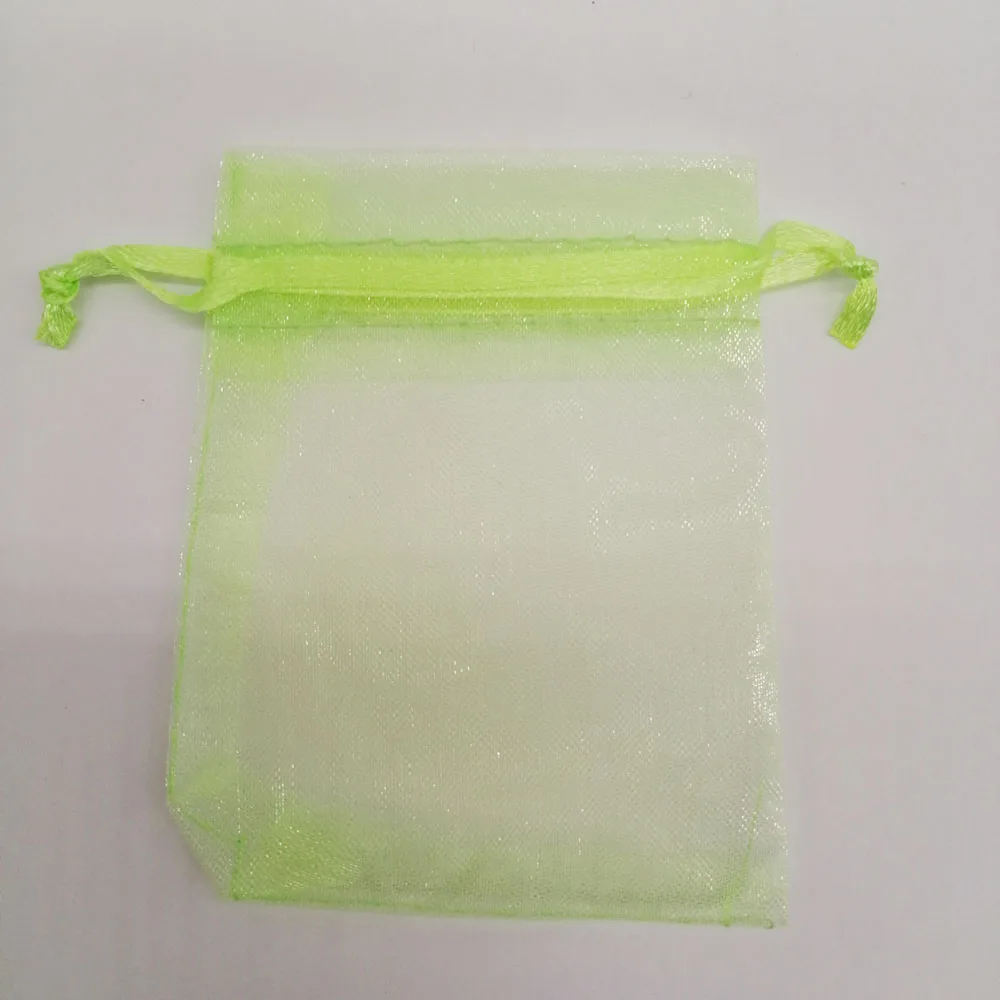 Fruit Green 50 шт в наборе, 5x7 7x9 9x12 10x15 небольшие подарочные мешочки из органзы для стенд для ювелирных украшений рождественские Свадебные украшения сумка-кисет для хранения - Цвет: Fruit Green