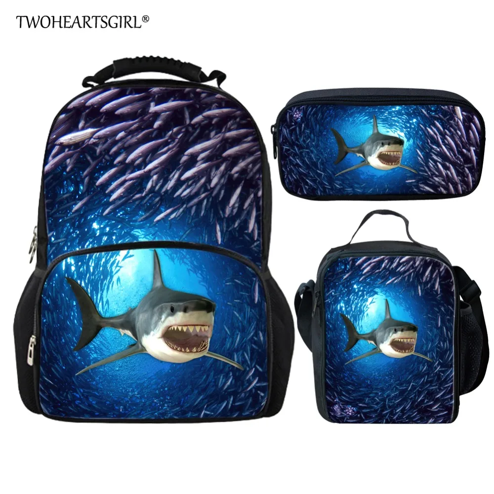 Школьный набор twoheart sgirl с 3d рисунком животных Акула школьный портфель для
