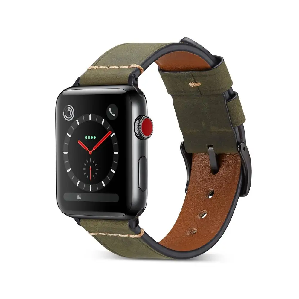 Ремешок для Apple watch 38 мм 40 мм 42 мм 44 мм, кожаный ремешок для Apple Watch, запасные Широкие ремешки для iWatch, браслет серии 5 4 3 2 1