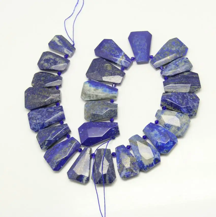 Натуральные лазуритовые верхние просверленные граненые ломтики принадлежности