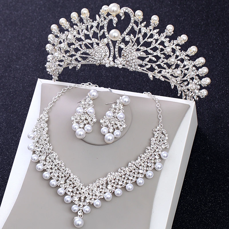 Diarios de noiva Traje conjuntos де joias дизайн Perola Noiva 3 шт. комплект Colar Brincos тиара de Noiva Conjunto