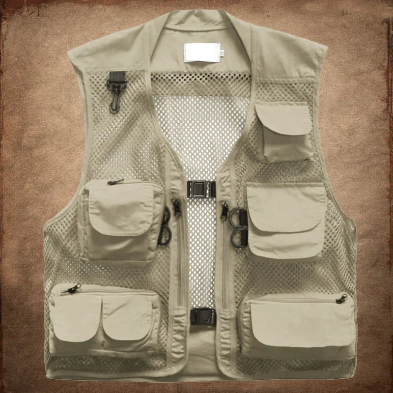 Дышащий Открытый рыболовный жилет Летний охотничий куртки мульти карманы