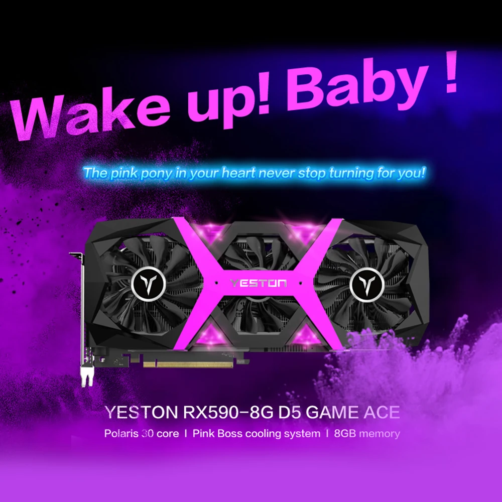 Yeston Radeon RX 590 GPU 8 ГБ GDDR5 256bit игровой настольный компьютер ПК видеокарты Поддержка DVI/HDMI PCI-E X16 3,0