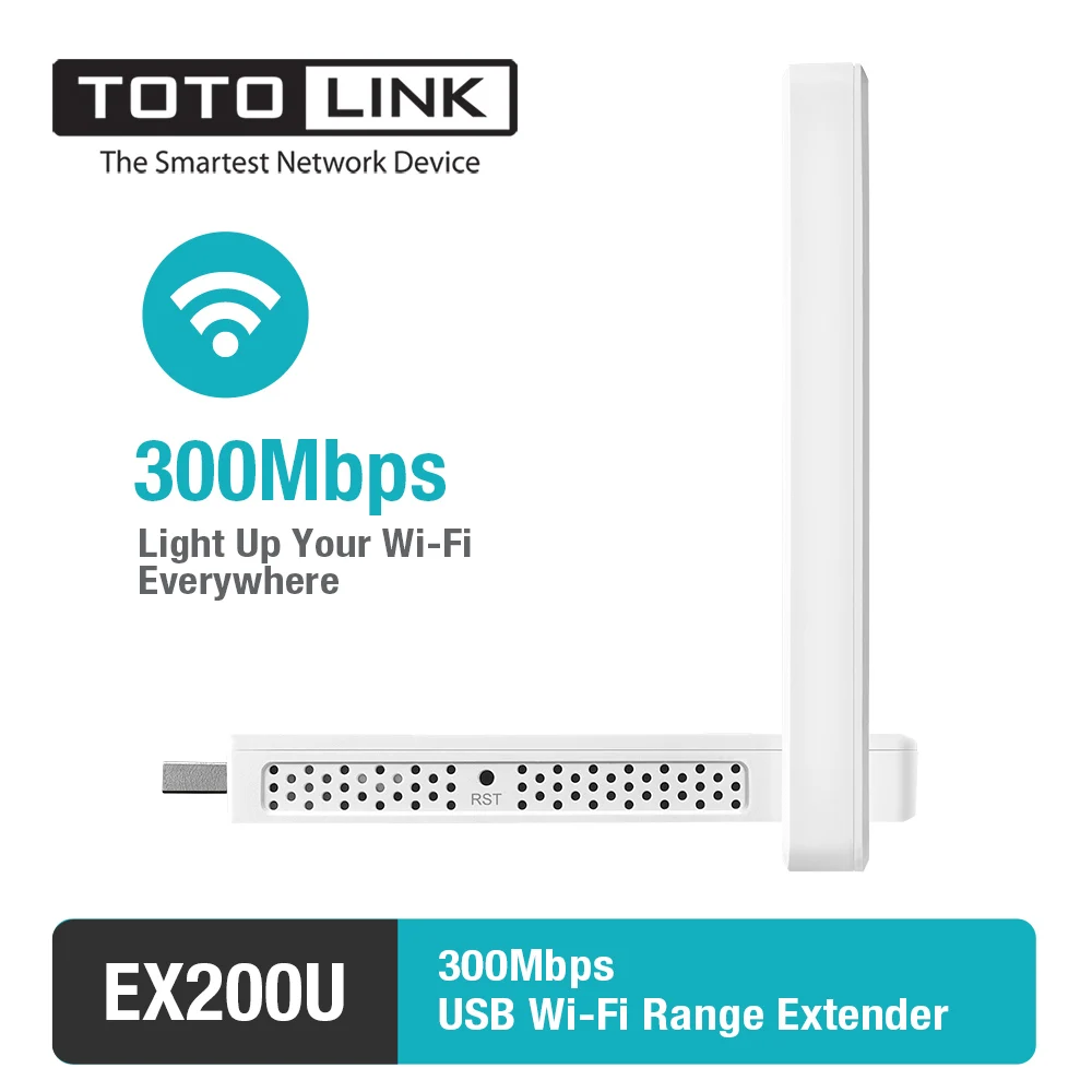 TOTOLINK Беспроводной Wi-Fi ретранслятор удлинитель EX200U 300 Мбит/с USB простая настройка диапазон расширитель с 2* 4dBi внешние антенны