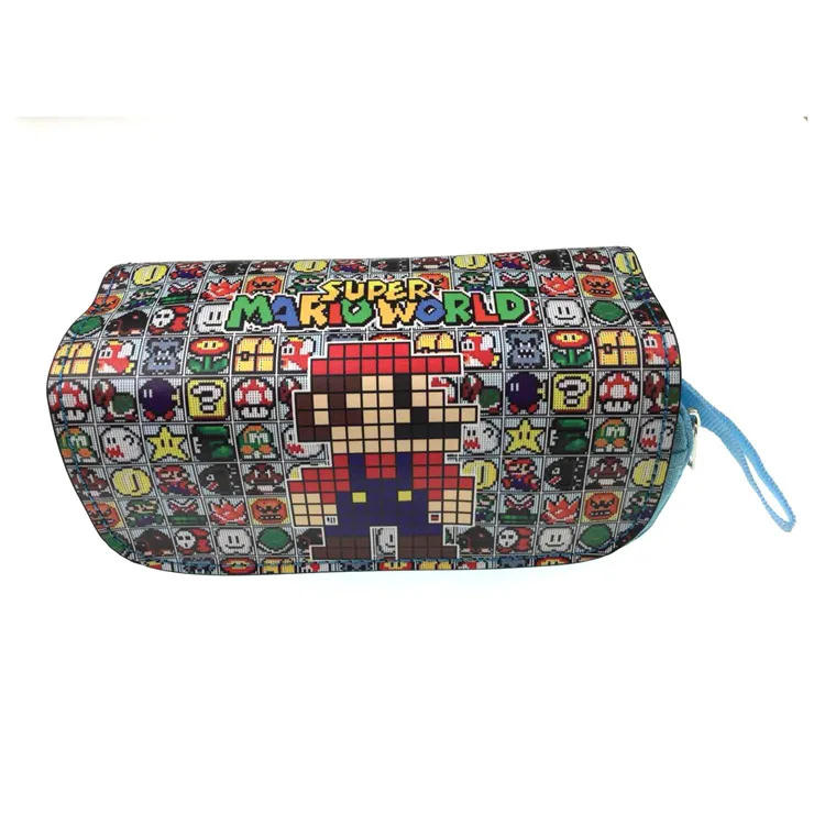 Пенал для карандашей с изображением супер Марио из мультфильма цветная карта