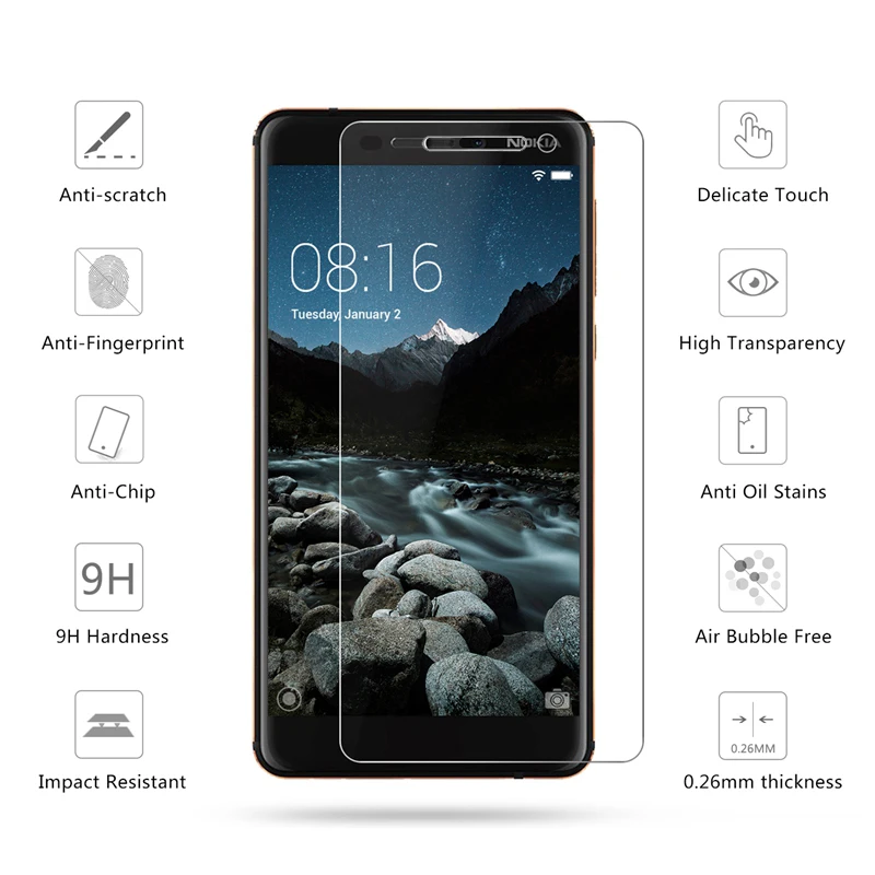 Wangcangli 2.5D Закаленное стекло для Nokia 6,1 защита экрана 9 H ультратонкое Защитное стекло для мобильного телефона