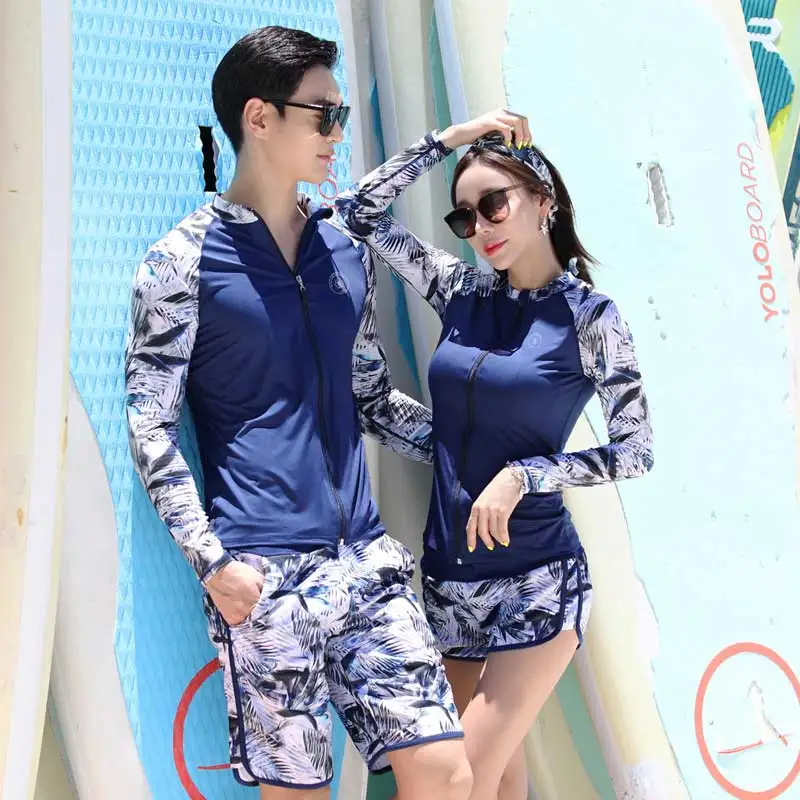 Женский купальный костюм из 3 предметов с защитой от сыпи и длинными рукавами