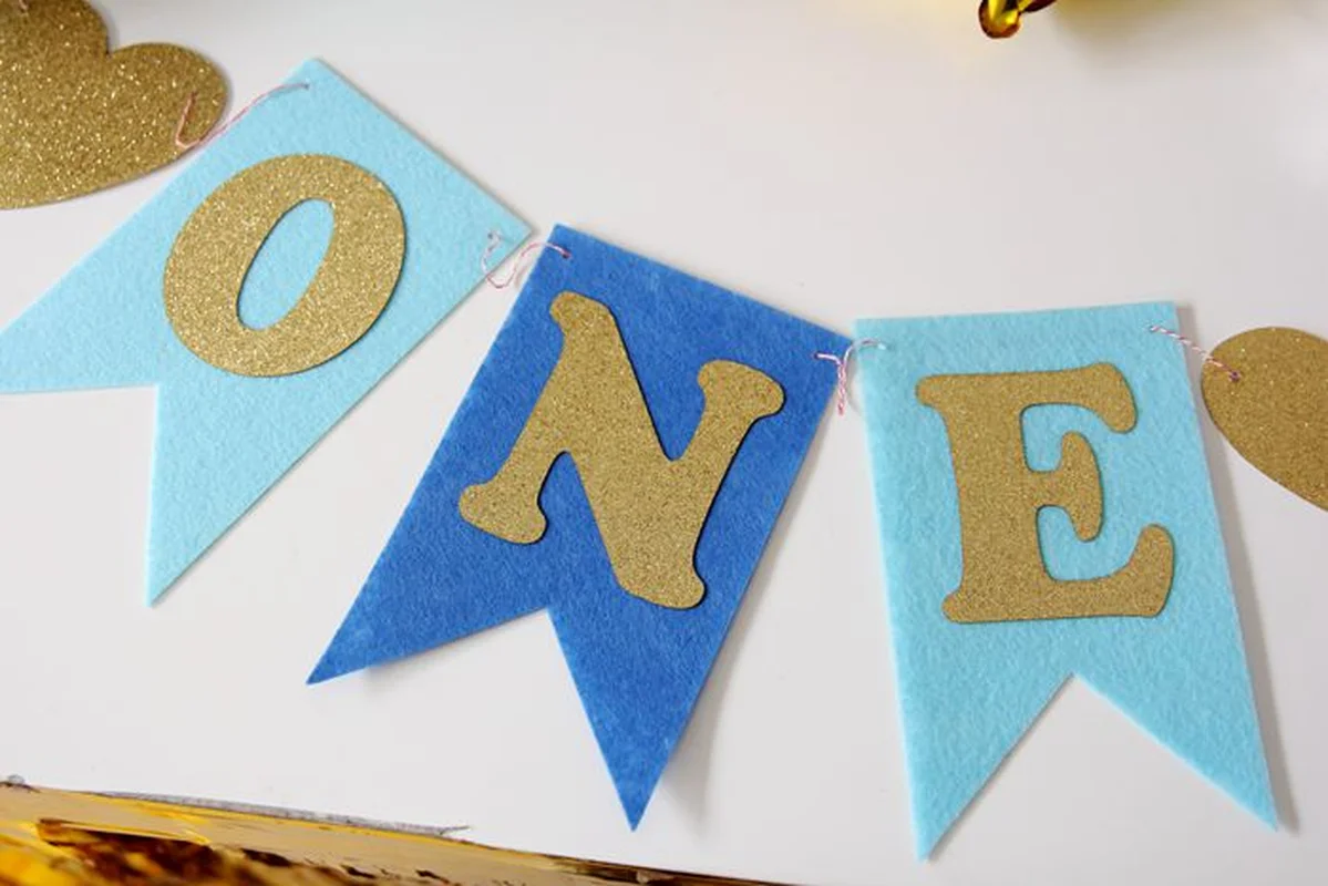 Гирлянда на стул для мальчиков и девочек розовый синий первый день рождения