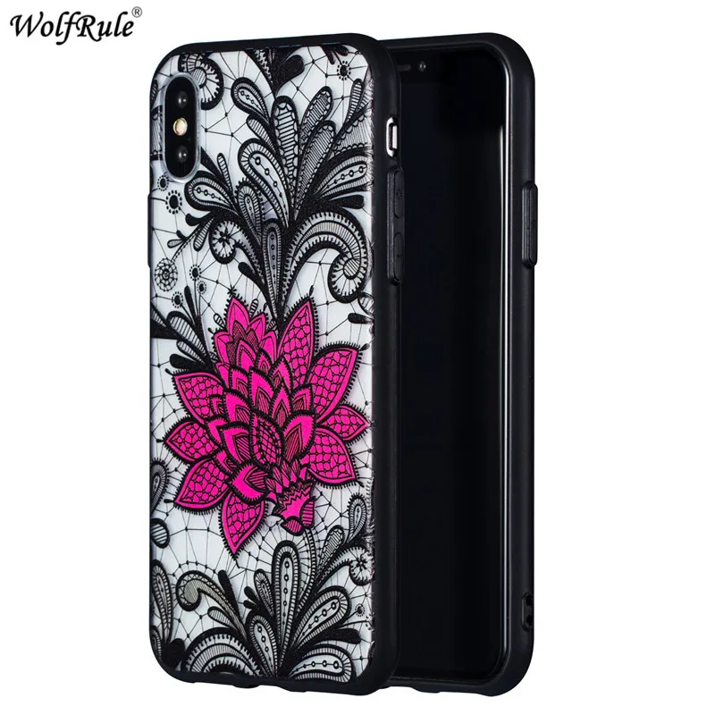 WolfRule чехол для Iphone X черный кружевной Мягкий из ТПУ Apple жесткие чехлы 5 8 дюйма |