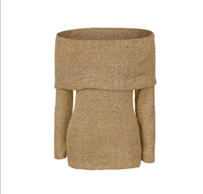 Long Sleeve Knitted Top Women Fashion Off Shoulder Sweater Casual 2019 Autumn Winter Sweaters | Женская одежда