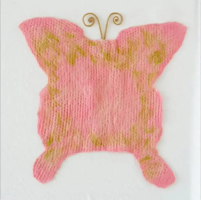 Butterfly Wool Шерстяная пуховая корзина для новорожденных шерсть для предотвращения загрязнения мешок реквизит для фотосъемки деревянная корзина наполнитель - Цвет: Butterfly Wool