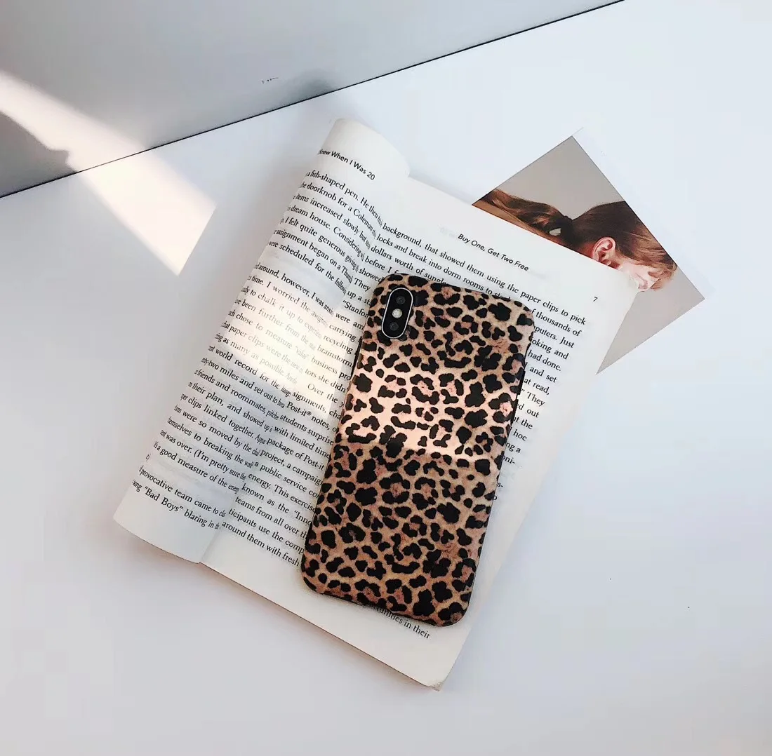 Sexy Leopard Rubber Phone Case For iPhone X 7 Plus 6 6S 6Plus 8 8PLUS XR XS MAX Lovely Soft IMD Back Cover Coque |