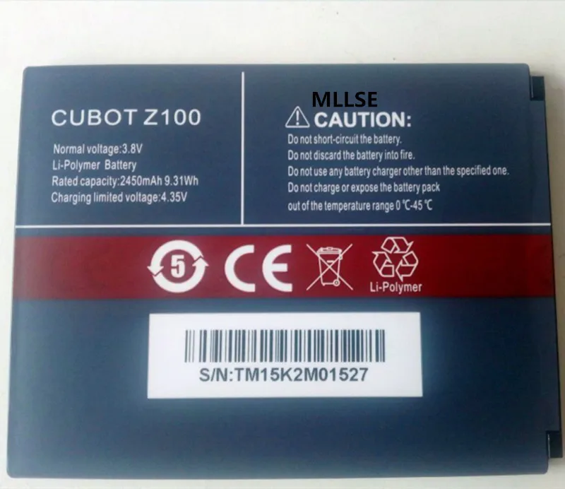 MLLSE Z100 2450mah батарея для CUBOT Z100/Z100 PRO батареи мобильного телефона|Аккумуляторы