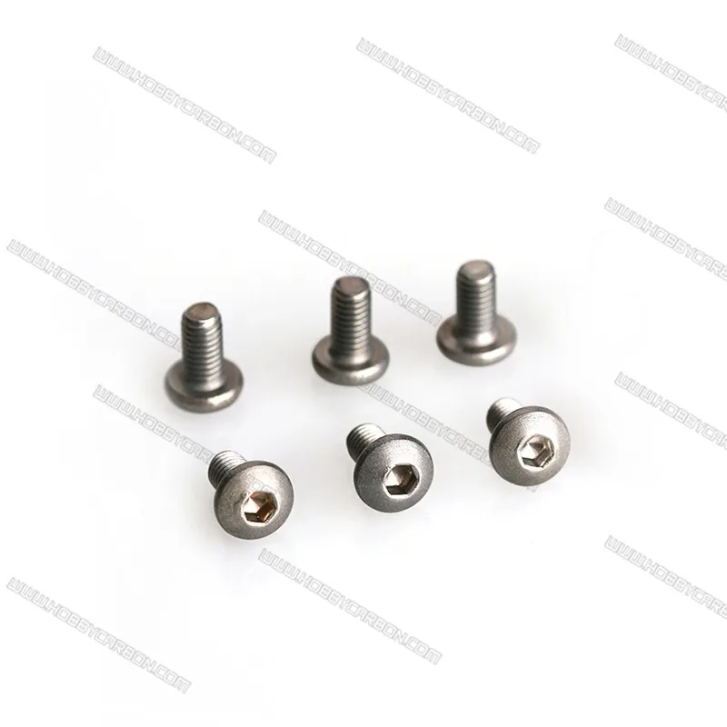 HOBBY CARBON Free shipping 20pcs/lot M3x8mm ISO7380 m3 Titanium Button Hex head Bolt Screws up grade nature color for RC toys | Игрушки и