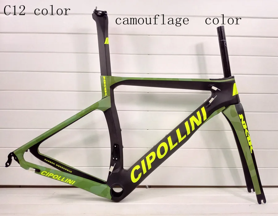 C12 color Cipollini NK1K T1100 3k 1k камуфляжная углеродная рама для дорожного велосипеда гоночный набор углеродных велосипедов Сделано в Тайване может XDB корабль - Цвет: C12 color