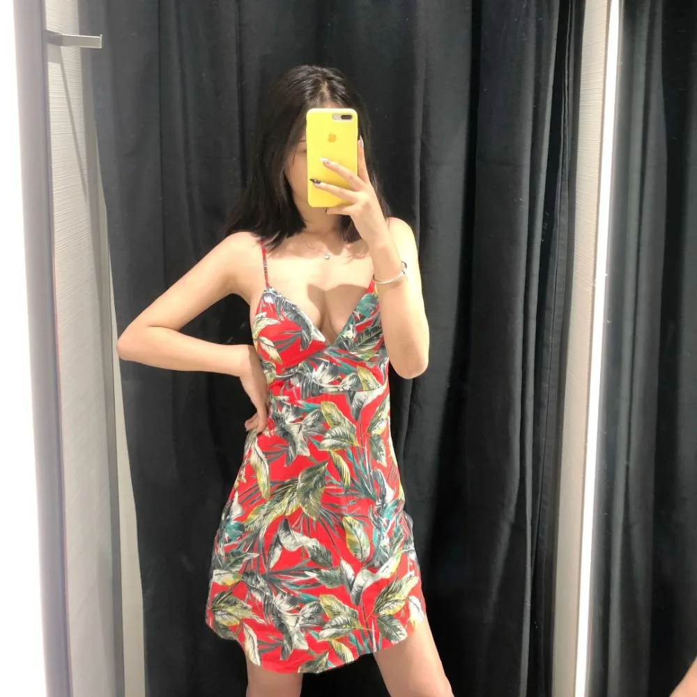 Женское пляжное платье на бретельках летнее с принтом KZ04228 3 2019|Женские платья| |