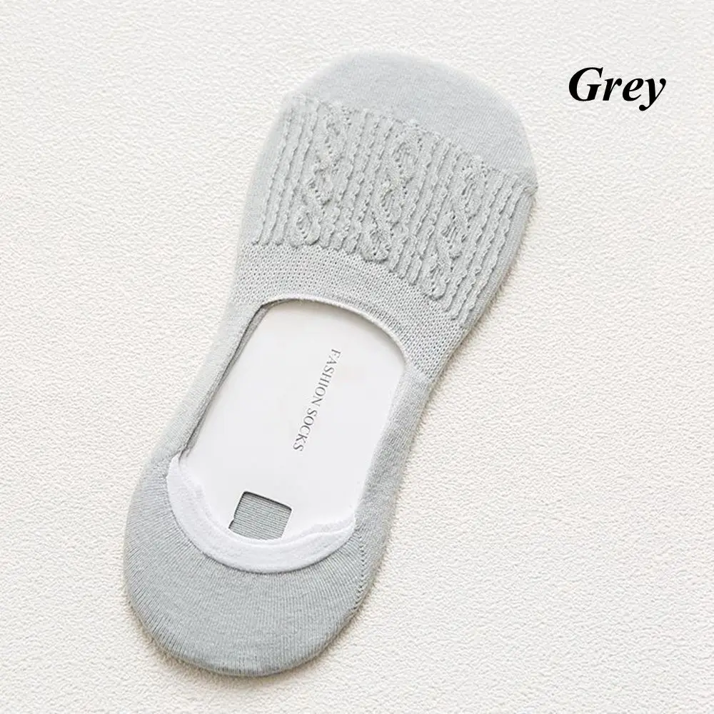 Gray Модные летние женские короткие невидимые чулочно-носочные изделия, Нескользящие хлопковые носки с низким вырезом, повседневные хлопковые дышащие носки до лодыжки - Цвет: Gray