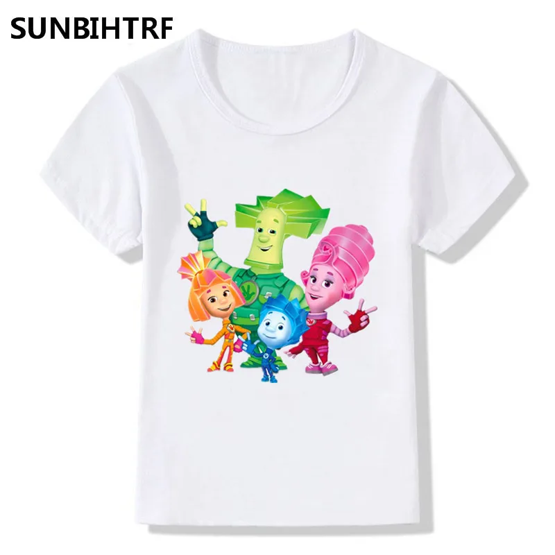 Модная детская футболка с рисунком из мультфильма Фиксики в русском стиле топы