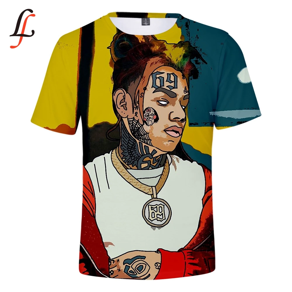 Modis 6ix9ine harajuku футболка с принтом повседневные мужские футболки круглым вырезом