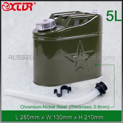 5L 0.8mm 5л 10л крепление мотоцикла запасной портативный топливный бак канистры металлические автомобильные бензиновые баки канистры масляный контейнер резервная масляная банка - Цвет: 5L 0.8mm