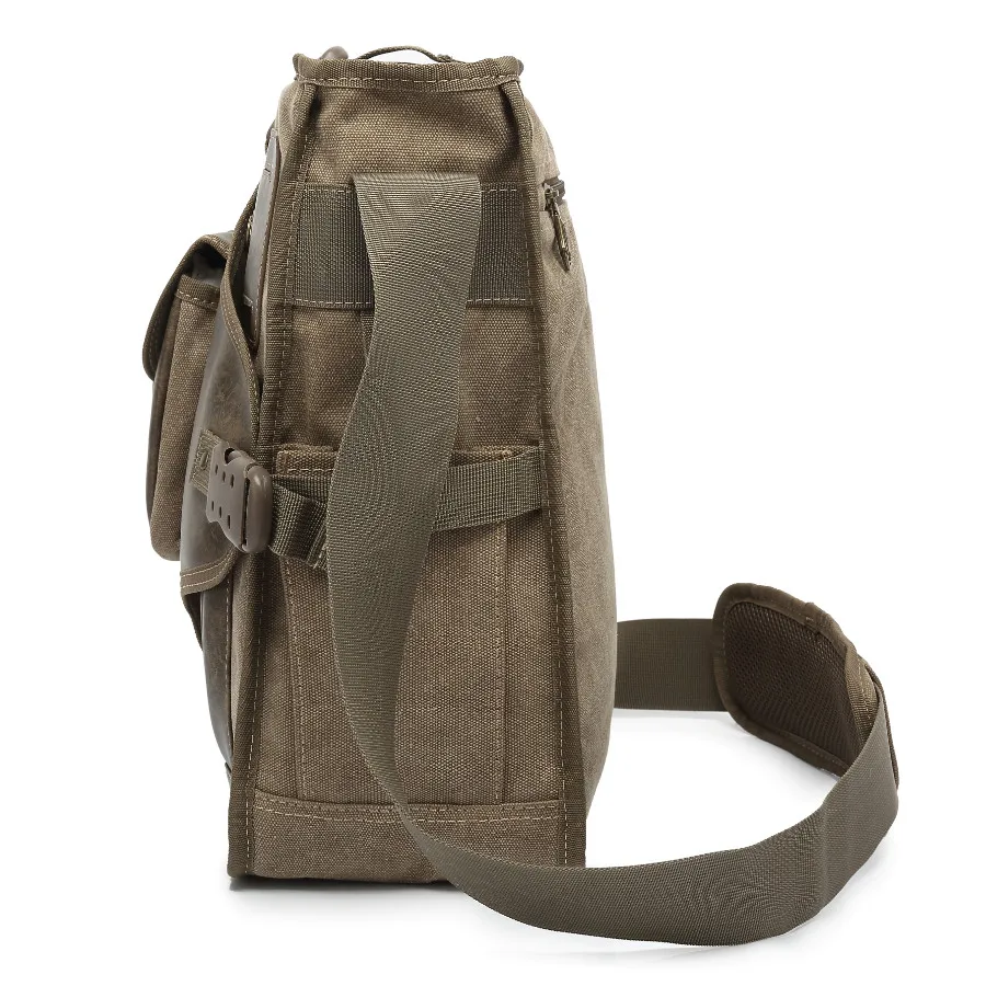 Сумка-мессенджер AERLIS Мужская на плечо брезентовый кожаный деловой портфель