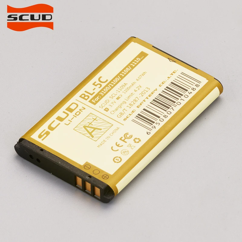 Аккумулятор SCUD для телефона Nokia C1 C2 E50 E60 1000 1010 1108 1110 1112 1116 N70 6680 BL5C|bl5c battery|battery forbattery