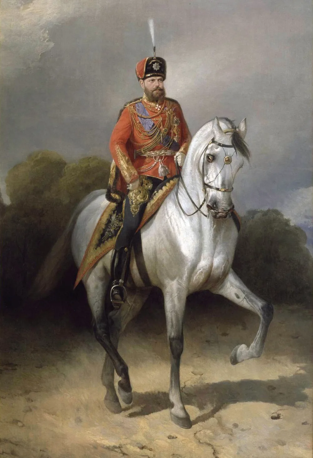 

Special offer # 2020 HOME OFFICE art - Emperor of Russia Russian Tsar Alexander-III on horse print painting on canvas-free ship