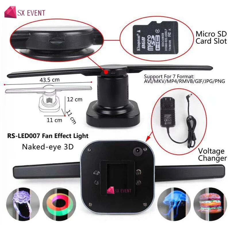 Светодиодный 3D голографический проектор портативный для презентации продукта