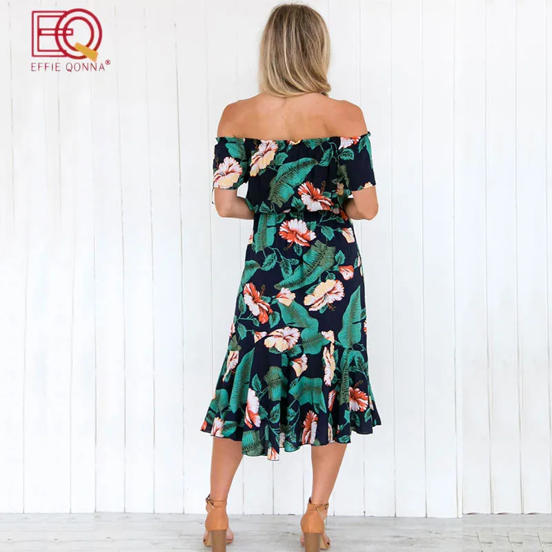 Сексуальная спинки Цветочный принт летнее платье 2018 богемный Сарафан Vestidos пояса