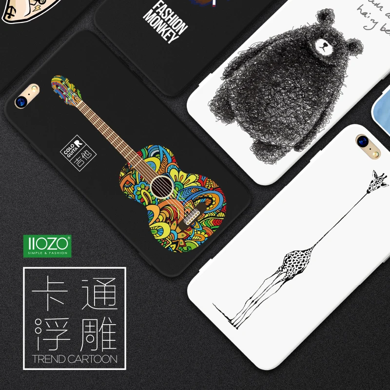 Роскошные 3D рельефные чехлы для телефонов с мультяшными животными iPhone 6 6s 7 7plus 8