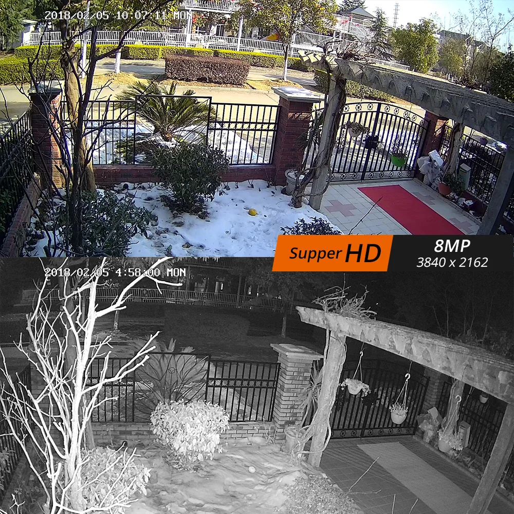 H.VIEW PoE IP камера 8mp H.265 CCTV ip камеры с питанием по POE s Металл 4X оптический зум