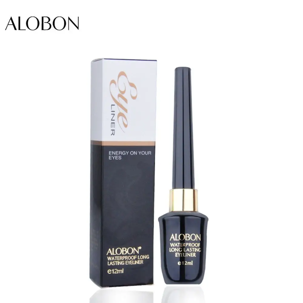Black ALOBON, 12 мл, подводка для глаз, жидкая, черная, водостойкая, подводка для глаз, макияж, красота, косметика, быстросохнущая, teachnology, очаровательные глаза, женский подарок - Цвет: Black