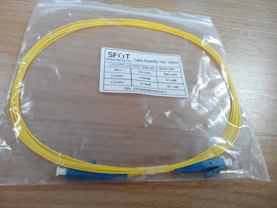 

SC/APC-SC/APC Fiber Patch Cord,2.0mm Cable, 3m, Single Mode, Simplex.