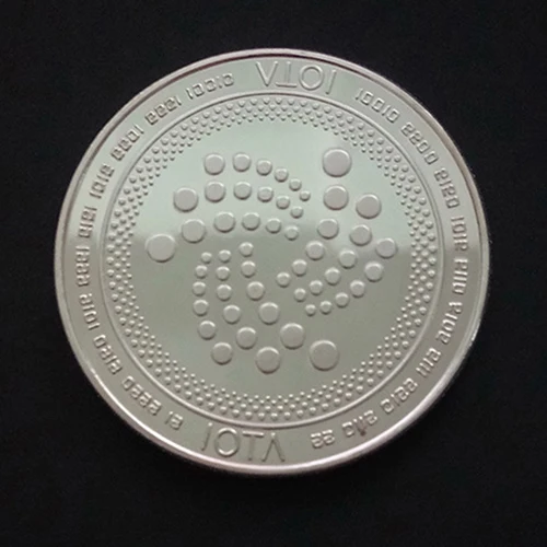 Silver IOTA Виртуальная цифровая валюта Биткойн рельефная трехмерная памятная битовая монета Прямая - Цвет: Silver