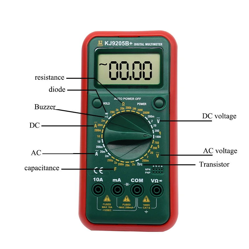 SOIJOT KJ9205B + электронный ручной тестер мультиметр Цифровой Многофункциональный