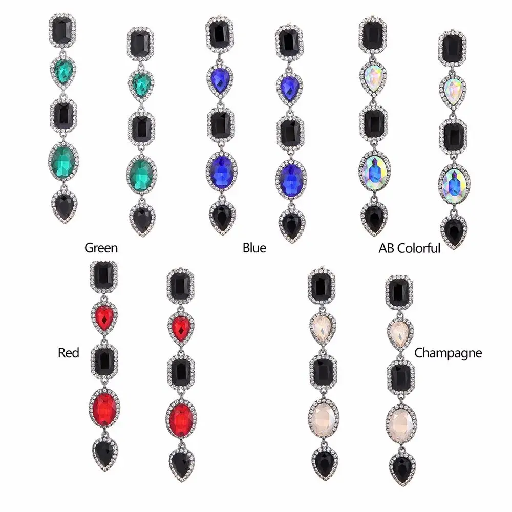 2018 the new European and American geometric dripping long ear studs feature a fashionable flashing eardrop. | Украшения и