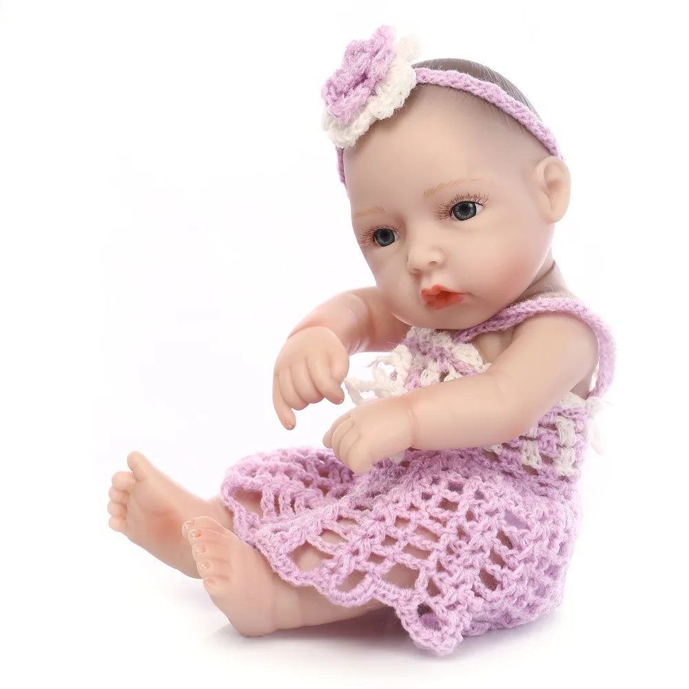 Милая маленькая мягкая силиконовая виниловая Кукла реборн для новорожденных