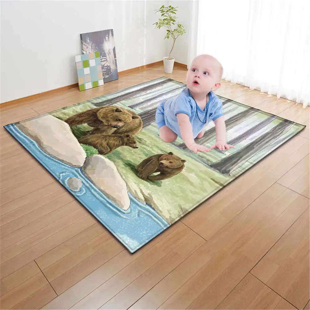 3D ковры с животными и медведем декоративный коврик для детской кровати мягкий