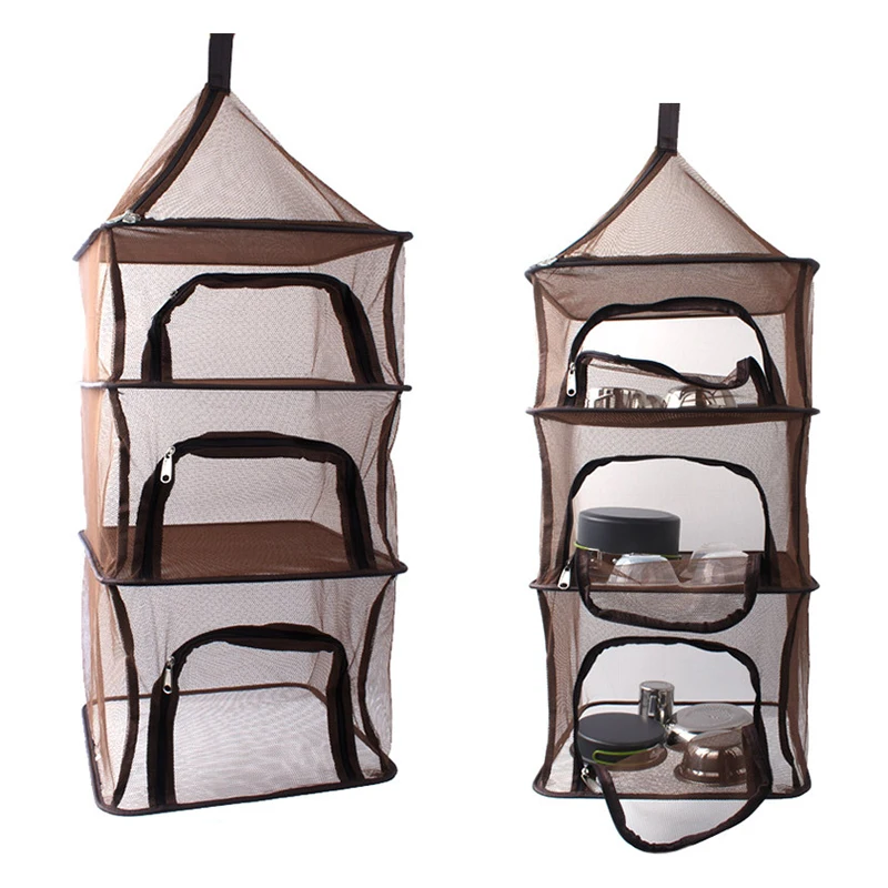 Переносная Складная сухая сеть для кемпинга 4 слоя подвесная сетка еды блюдо