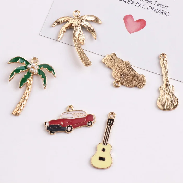 10 шт. корейские летние серьги висячие Висячие масляные Подвески Материал