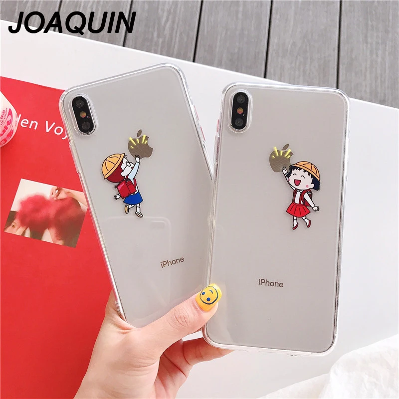Рельефный чехол для iphone 6 6S 7 8 Plus X Xs MAX XR мягкий Sakura Momoko Chibi Maruko Chan гибкий ТПУ